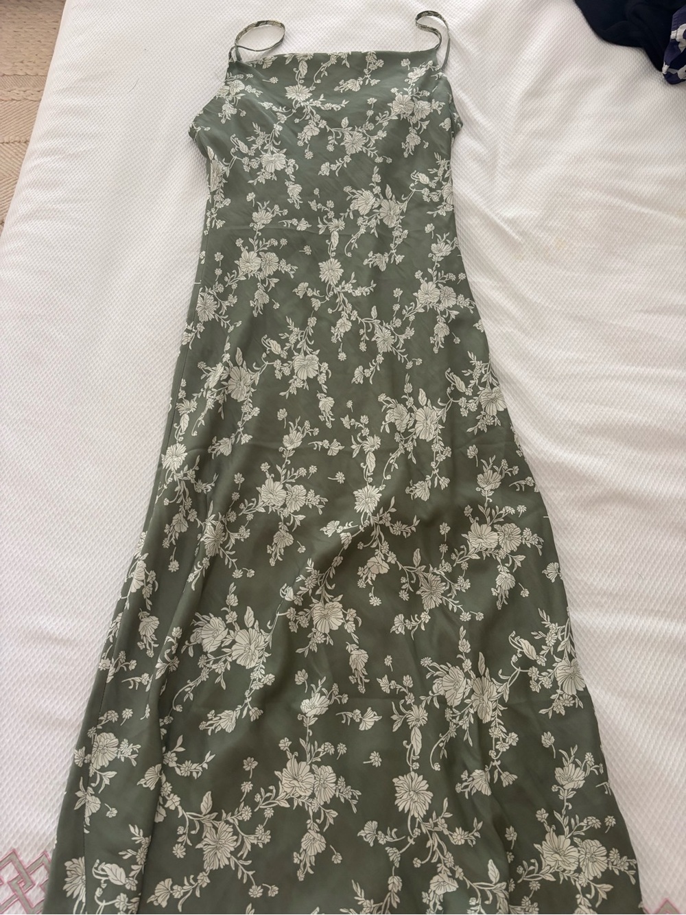 Floral Slip Dress in Olive Green
